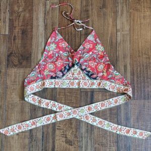 Bohemian gypsy halter crop top Medium